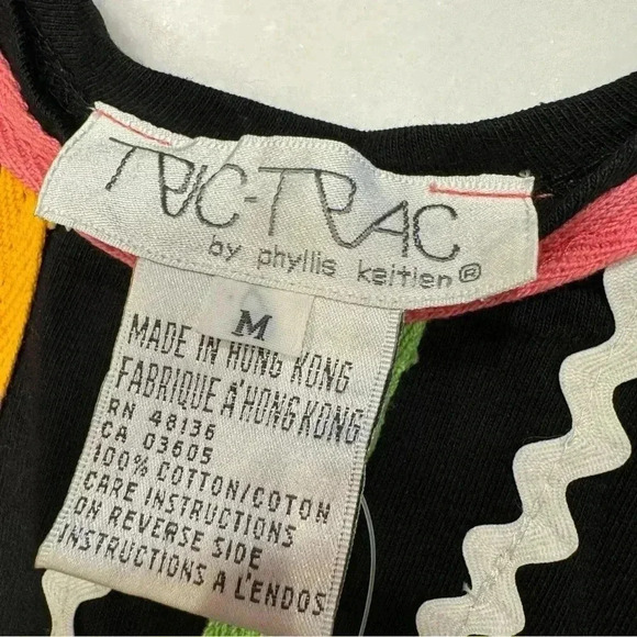 Vintage Phyllis Keitlen women’s Tric Trac black tank size medium. New with tags - Picture 6 of 9